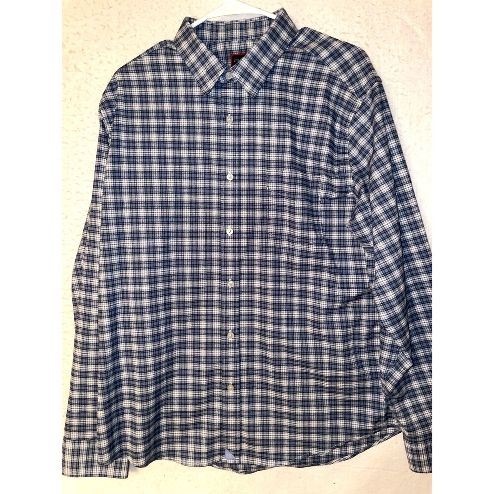UNTUCKit Shirt Mens XL Blue Plaid Flannel Long Sleeve Button Up NEW